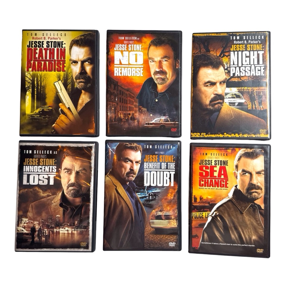 Set of 6 Jesse Stone DVDs Movies Tom Selleck Police Murder Mystery